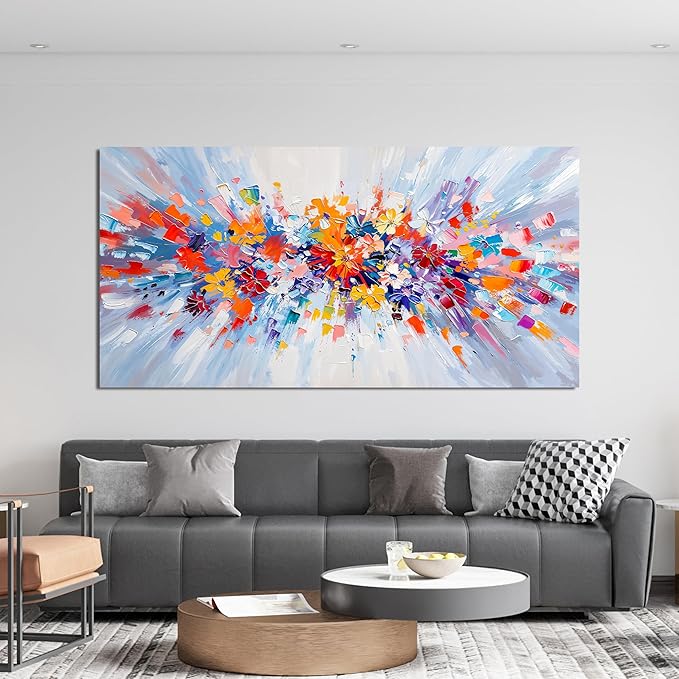 Canvas Wall Art Decor Large Wall Art for Living Room Modern Colorful Wall Art Prints Abstrcat Canvas Art Wall Decor Abstrcat Flower Wall Art Decorations Artwork for Walls Home Office Decor 24" X 48"