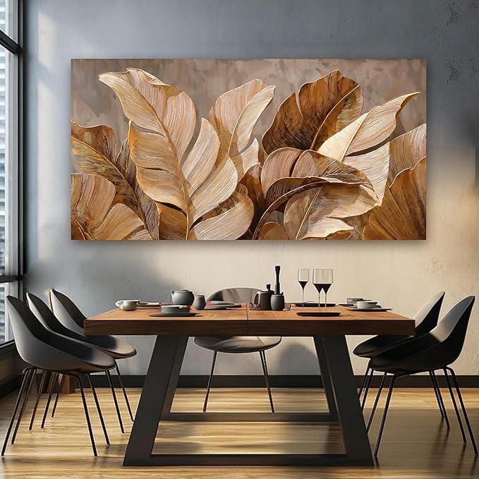 Canvas Wall Art Decor Wall Art Pictures for Living Room Large Botanical Wall Art paintings Artwork for Wall Decor Brown Modern Wall Art Decor Artwork for walls Bedroom Office Wall Decor 24" X 48"