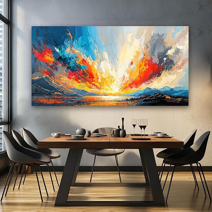 Canvas Wall Art Decor Large Wall Pictures for Living Room Abstract Canvas Art Wall Decor Coastal Landscape Wall Art Large Artwork for Walls Modern Wall Art Prints Bedroom Office Wall Art Decor 29" X 58"