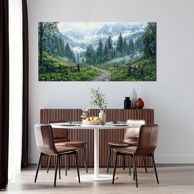Canvas Wall Art Decor Canvas Art Wall Decor Nature Landscape Wall Art Decorations Wall Art Pictures for Living Room Artwork for Walls Modern Green Forest Wall Art Prints Bedroom Office Decor 20"X40"
