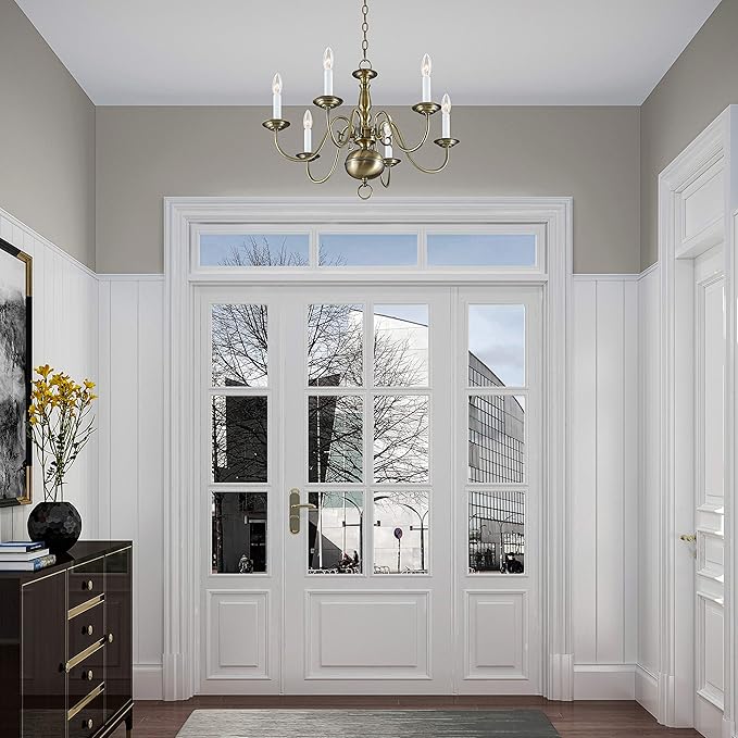 Livex Lighting 5006-01 Williamsburgh 6 Light Antique Brass Chandelier