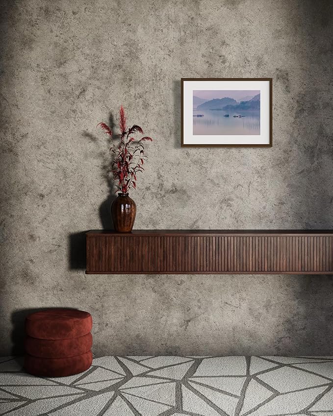 Oriental Beauty: Stunning Feng Shui Landscape Wall Art Prints for Home Decor in 3 Sizes (Misty Reflections: Serenity on a Mountain Lake, 12" x 18")