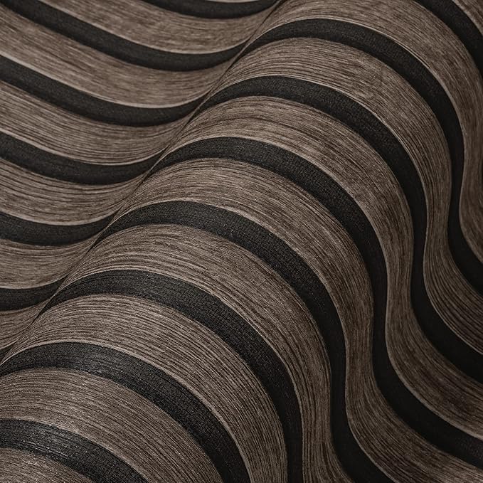 A.S. Création Wallpaper Wood Panels - Black, Brown - Striped Wood Wallpaper 395.99in x 20.87in Made in Germany - 391093