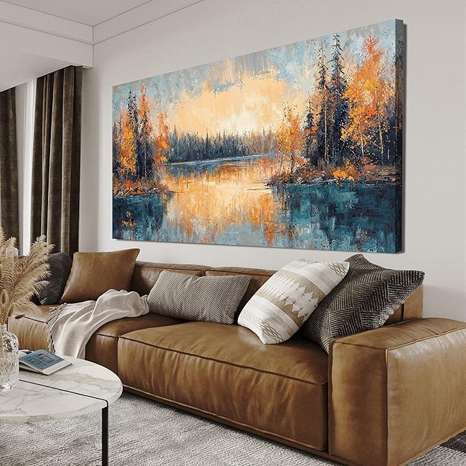Canvas Wall Art Decor Large Wall Art for Living Room Canvas Art Wall Decor Nature Landscape Wall Art Pictures Vintage Nightfall Wall Art Decor Large Artwork for Walls Home Office Wall Decor 29" X 58"