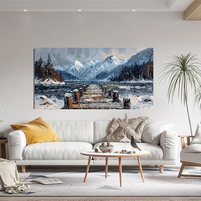 Canvas Wall Art Decor Large Wall Art for Living Room Nature Landscape Wall Art Prints Canvas Art Wall Decor Artwork For Walls Modern Coastal Wall Art Decorations Bedroom Ofiice Kitchen Decor 24" X 48"