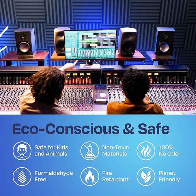 54-Pack Sound Proof Foam Panels for Walls 12X12X1 Acoustic Panels Wedge Style Sound Panels for Studio and Home Noise Reduction