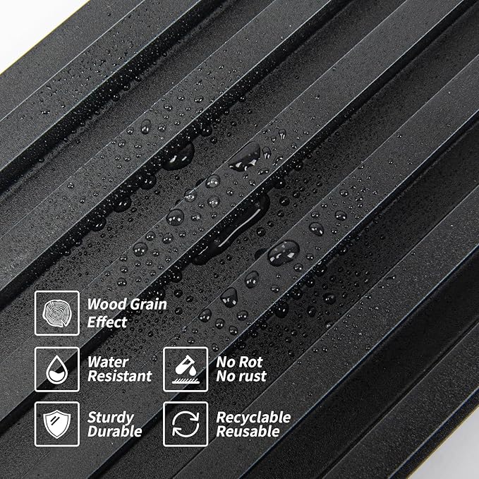 Art3dwallpanels Wood Slat Wall Paneling, 104'' x 6.7'' WPC Soundproof 3D Wall Panels for Interior Wall Decor, 8 Pack Fluted Textured Panel Wall Slats,Black