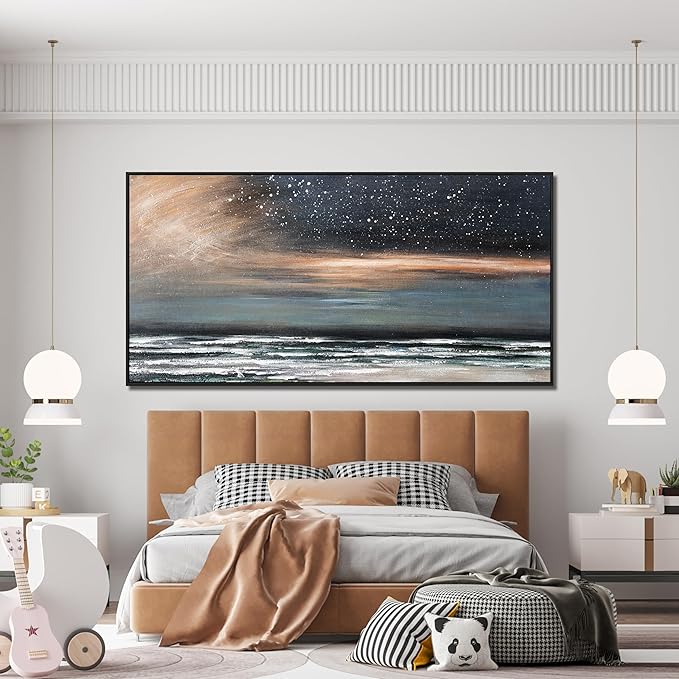 Canvas Wall Art Decor Wall Art Pictures for Living Room Starry Artwork for Walls Large Framed Wall Art Prints Canvas Art Wall Decor Nature Coastal Wall Art Decorations Bedroom Office Decor 29" X 58"