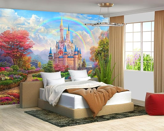 Castle Mural Large Wallpaper for Living Room Bedroom (Papel tapiz para pared de habitatacion) 195" x 120" (It's not Peel and Stick)
