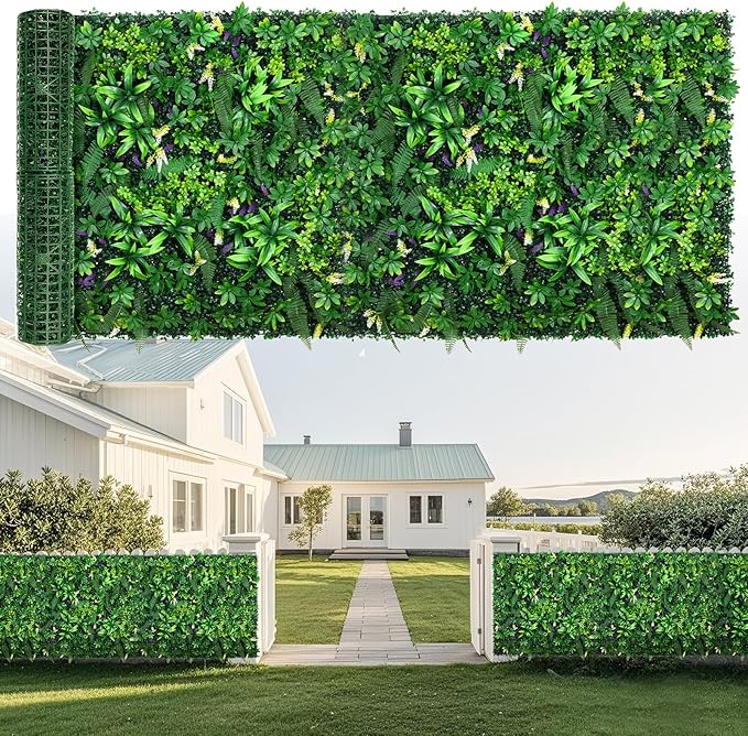 Artificial Grass Wall Panels 40"x120" (33.33 sqft) - UV Protected Privacy Fence Screen, Hedge Green Wall Decor Backdrop，Realistic Fake Grass Backdrop for Indoor Weddings & Outdoor Gardens