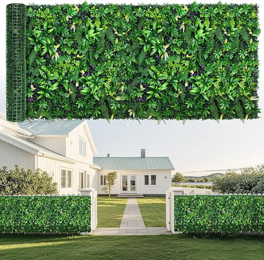 Artificial Grass Wall Panels 40"x120" (33.33 sqft) - UV Protected Privacy Fence Screen, Hedge Green Wall Decor Backdrop，Realistic Fake Grass Backdrop for Indoor Weddings & Outdoor Gardens