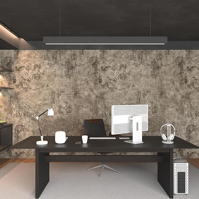 JSEVEM 16"×354" Thick Light Brown Grey Concrete Wallpaper Peel and Stick Industrial Taupe Concrete Contact Paper Vinyl Faux Gray Cement Wall Stickers for Bedroom Bathroom Garage Pantry Basement Walls