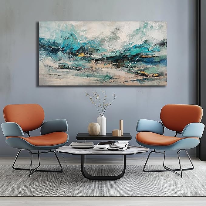 Belmrxne Large Abstract Wall Art Black and Gold Wall Decor Unique Canvas Painting Aesthetic Artwork for Living Room Bedroom Dining Room Office Home Decor 30x60 Inch