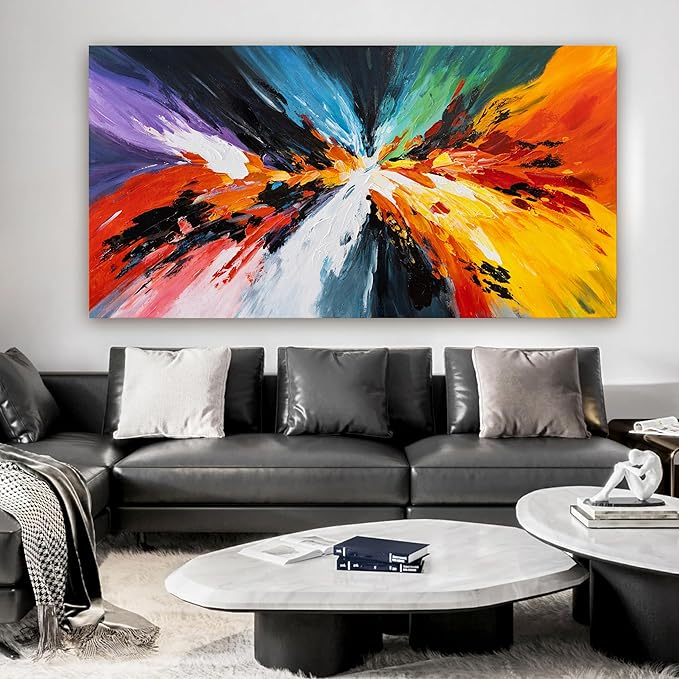 Canvas Wall Art Decor Large Wall Art Pictures For Living Room Black and White Wall Art Decor Canvas Abstract Art Work Colorful Abstract Wall Art Prints For Bedroom Office Kitchen Wall Decor 29" x 58"