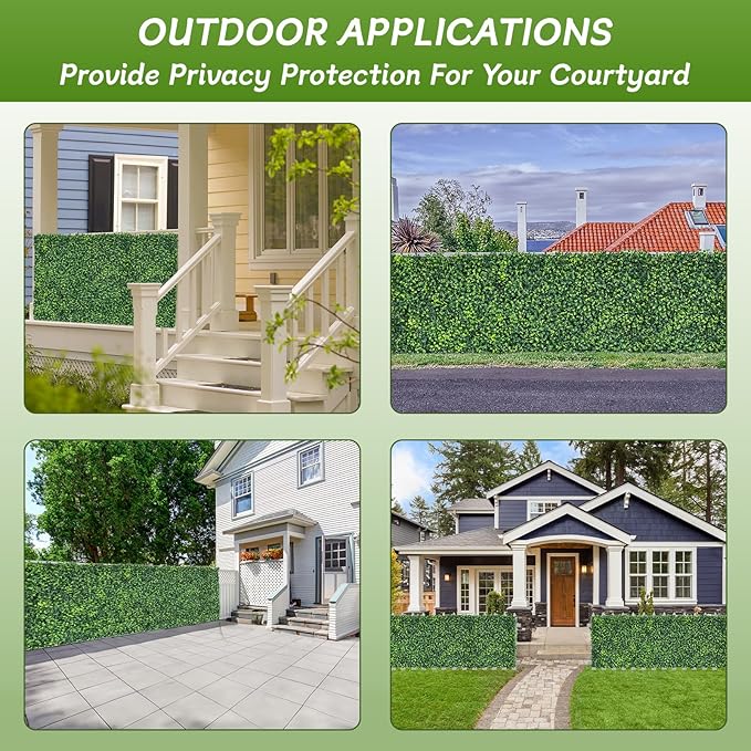 Artificial Grass Wall Panels 40"x120" (33.33 sqft) - UV Protected Privacy Fence Screen, Hedge Green Wall Decor Backdrop，Realistic Fake Grass Backdrop for Indoor Weddings & Outdoor Gardens