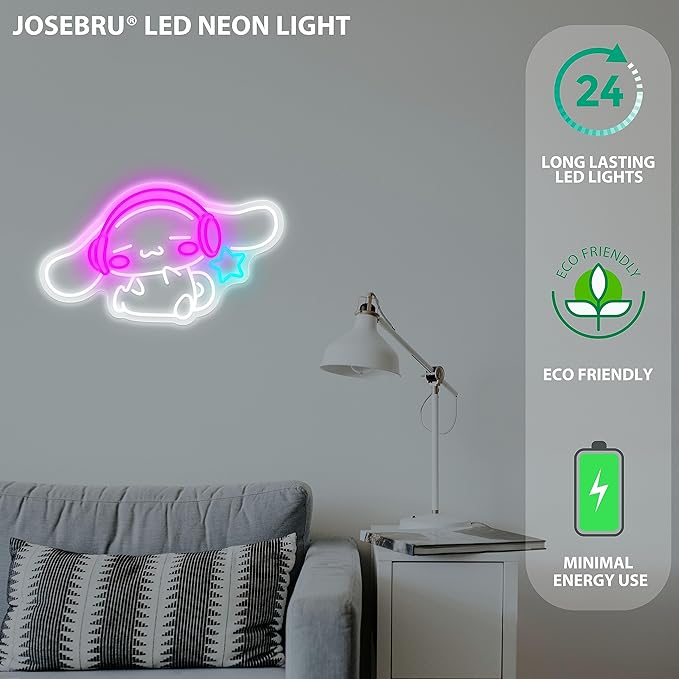 CinnamoRoll Neon Sign Anime Neon Sign for Wall Decor Janpanese Neon Light for Bedroom Wall Decor Game Room Decor Livingroom Decor for Kids, Personalized Gifts for Girls