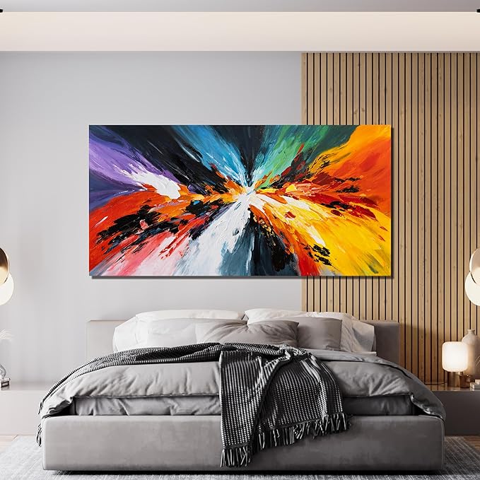 Canvas Wall Art Decor Modern Wall Art Pictures For Living Room Black and White Wall Art Decor Canvas Abstract Art Work Colorful Abstract Wall Art Prints For Bedroom Office Home Wall Decor 24" x 48"