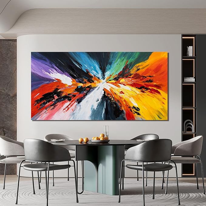 Canvas Wall Art Decor Modern Wall Art Pictures For Living Room Black and White Wall Art Decor Canvas Abstract Art Work Colorful Abstract Wall Art Prints For Bedroom Office Home Wall Decor 24" x 48"