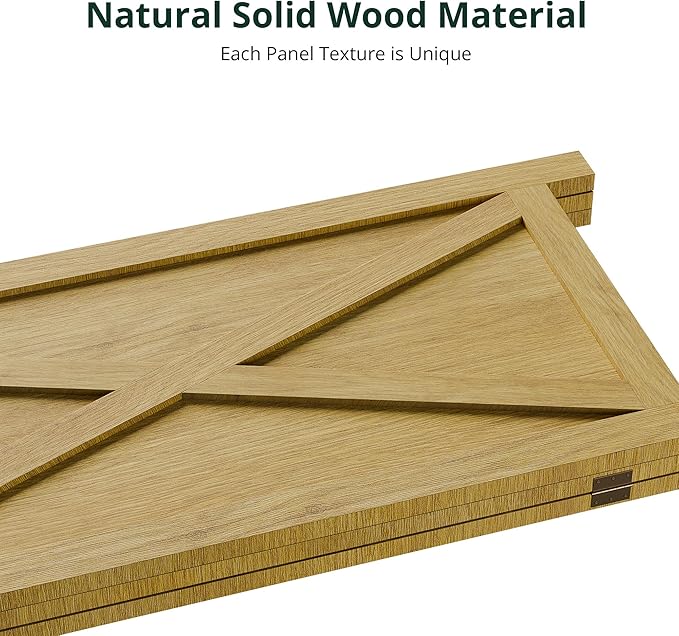 Cozy Castle Wood Room Divider, 3 Panel 66.9 Inch Privacy Screen, Folding Wall Divider, Barnwood Room Separator, Freestanding Partition, Temporary Wall for Decorative, Natural