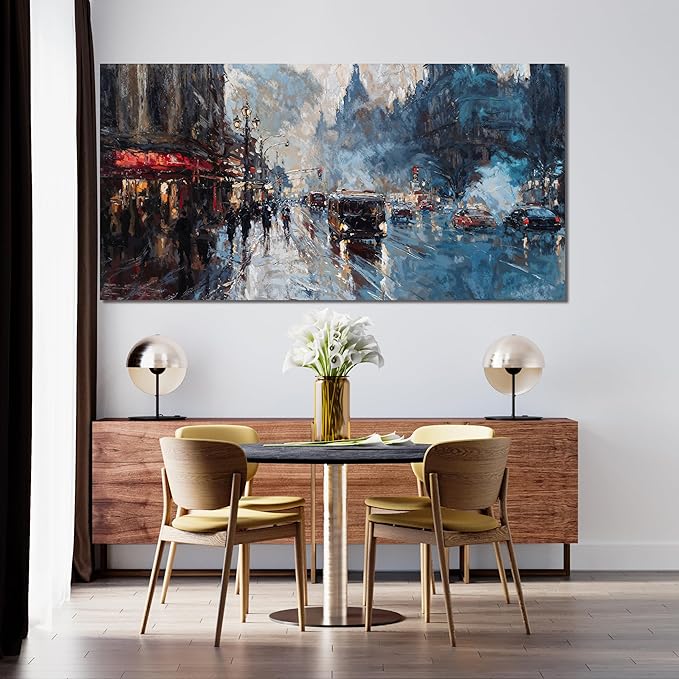 Canvas Wall Art Decor Large Wall Art Pictures for Living Room Abstract Canvas Art Wall Decor Artwork for Walls City Corner Wall Art Prints Wall Decorations Bedroom Home Aesthetic Wall Art Decor 24" X 48"