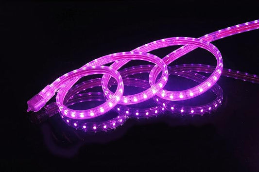 CBConcept UL Listed, 20 Feet,Super Bright 5400 Lumen, Pink, Dimmable, 110-120V AC Flexible Flat LED Strip Rope Light, Commercial Grade, Indoor Outdoor use, Ready to Plug n Shine