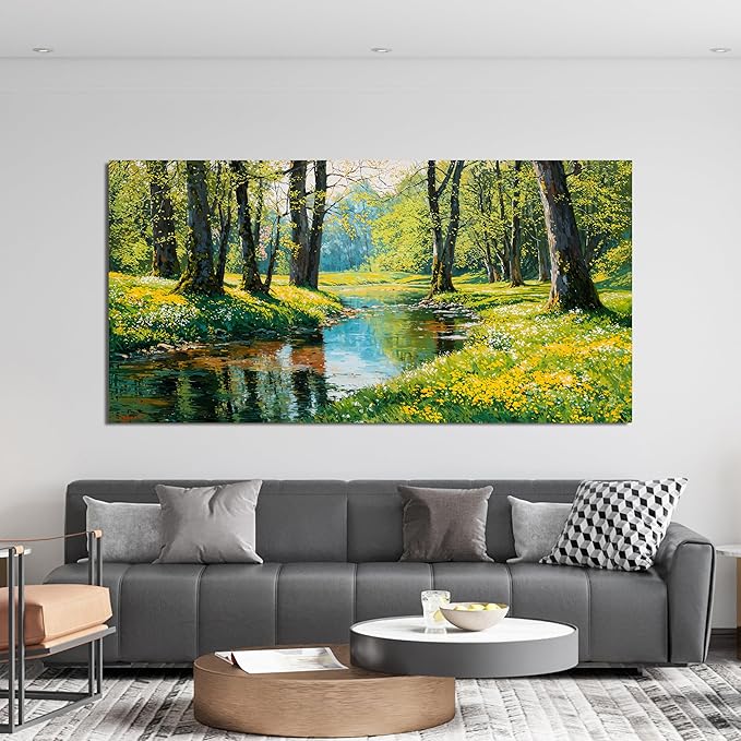 Canvas Wall Art Decor Large Wall Art Pictures for Living Room Modern Landscape Wall Art Prints Canvas Art Wall Decor Nature Forest Wall Art Decorations Artwork for Walls Home Office Decor 24" X 48"