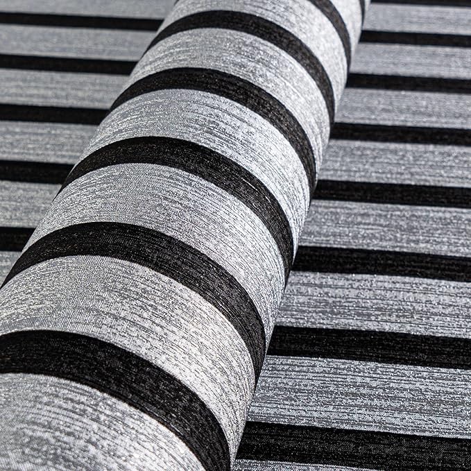 A.S. Création Non-Woven Wallpaper with Wall Panel Motif with Metallic Effect 0,53 x 10,05 m - Black Silver Metallic - Wood Look Wallpaper Made in Germany - 786271