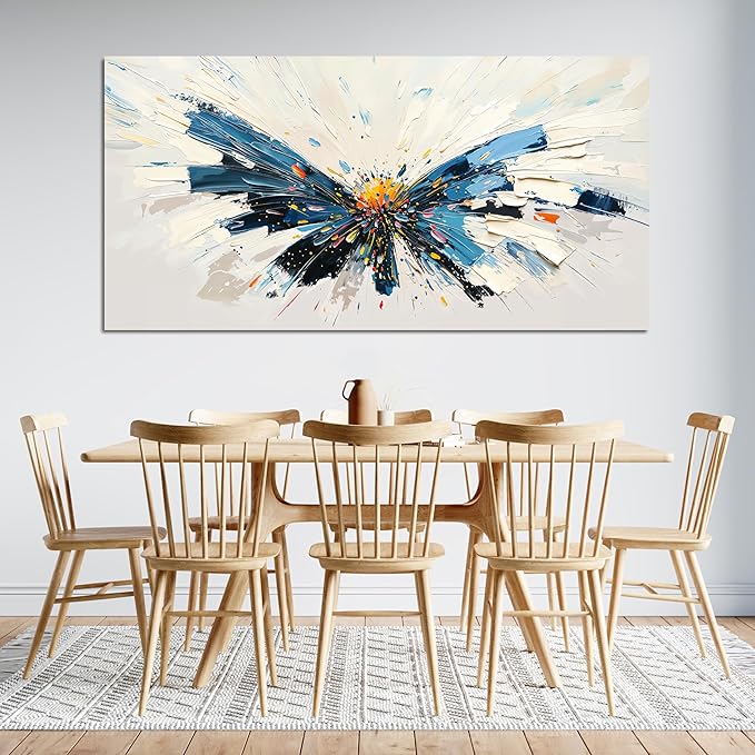 Canvas Wall Art Decor Abstract Modern Wall Art for Living Room Abstract Canvas Art Wall Decor Butterfly Wall Art Pictures Large Colorful Wall Art Prints Artwork for Walls Office Home Decor 24" X 48"