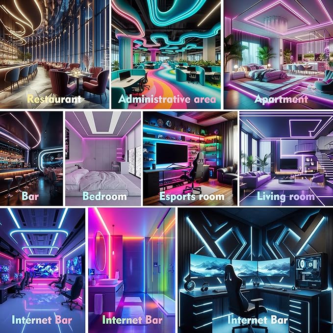 6.56ft Neon LED Rope Lights, 360 Led Light Strip Waterproof Strip with Music Sync,Remote & APP Control,USB-Powered Flexible Lighting for Indoor/Outdoor Gaming Room,Bedroom, and Wall Decor