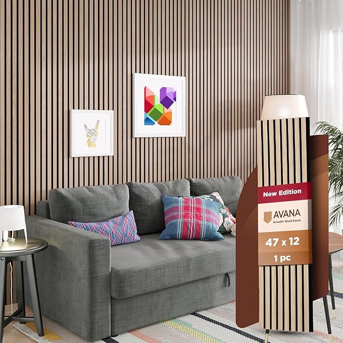 Avana Acoustic Wood Wall Panels – 47.2 X 12.6 Inch White Oak Acoustic Panels 1 PC – Wall Panels For Interior Wall Decor For Homes, Offices, Studios – Modern Sturdy And Durable Wood Panels For Wall