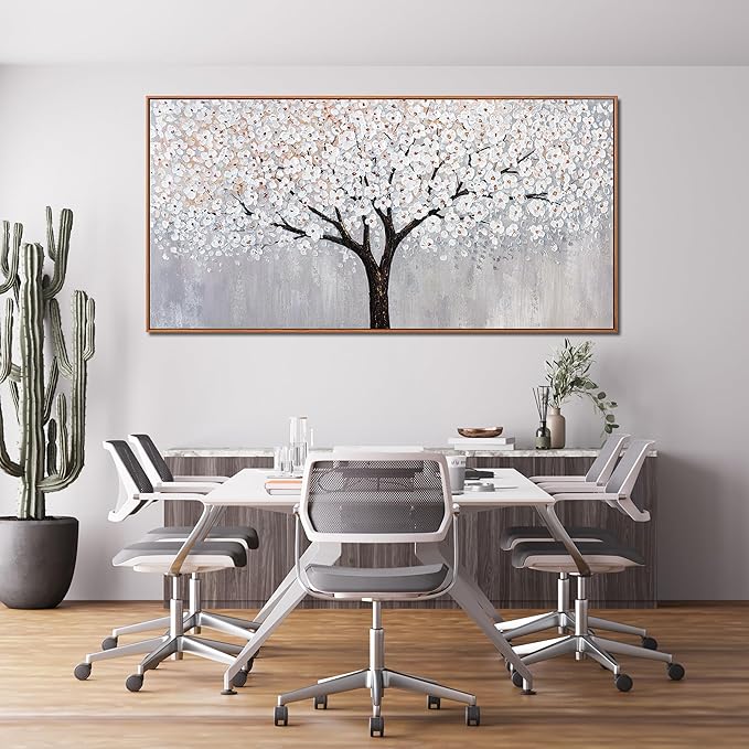 Canvas Wall Art Decor Artwork for Walls Framed Black and White Wall Art Prints Large Tree of Life Wall Art for Living Room Art Work for Wall Decor Bedroom Office Wall Art Decor 29"X58"