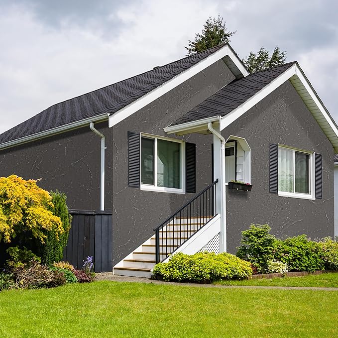 KASARO 3D Faux Stone Wall Panels, 4 PCS MCM Flexible Wainscoting Panels for Exterior/Interior Decor, Modified Clay Material, Accent for Home, Art, Commercial, Stone Black, 47.2 × 23.6 inch