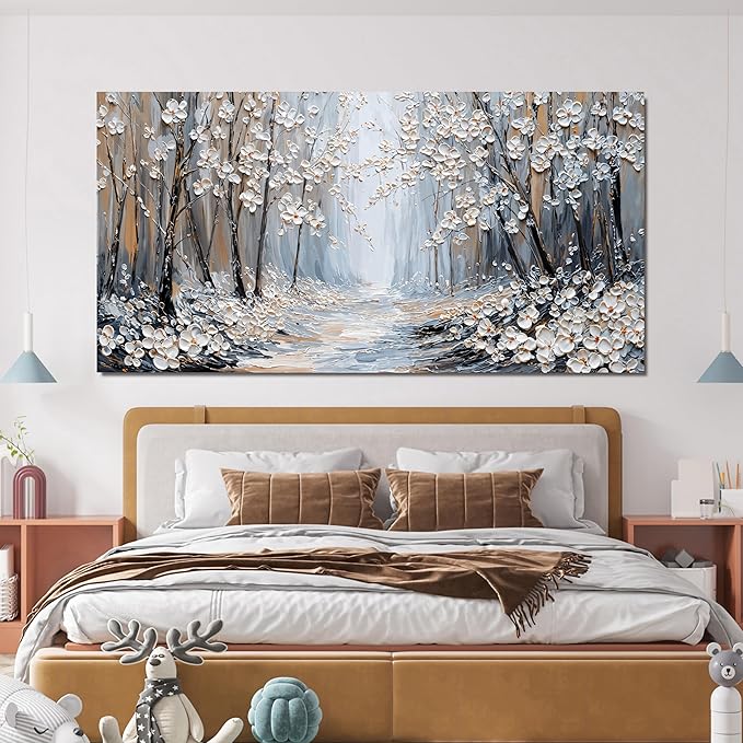 Canvas Wall Art Decor Wall Art Pictures for Living Room Art Work for Wall Decor Landscape Forest Wall Art Prints Modern Flowers Wall Art Decorations Artwork for Walls Bedroom Office Decor 20" X 40"