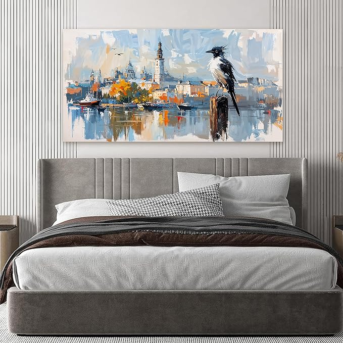 KUPTEU Canvas Wall Art Decor Wall Art Pictures for Living Room Art Work for Wall Decor Modern Landscape Wall Art Prints Artwork for Walls Bird Wall Decorations Bedroom Home Wall Art Decor 20" X 40"