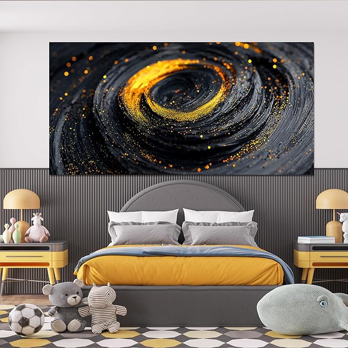 Abstract Wall Art Decor Wall Art Pictures for Living Room Abstract Canvas Art Wall Decor Large Black Gold Wall Art Prints Minimalist Oversized Modern Wall Art Artwork for Walls Office Home Decor 29" X 58"