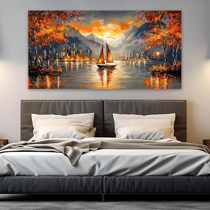 Canvas Wall Art Decor Wall Art Picture for Living Room Canvas Art Wall Decor Modern Landscape Wall Art Prints Large Coastal Wall Art Decorations Artwork for Walls Bedroom Office Home Decor 24" X 48"