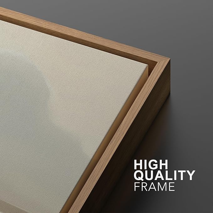 MUDECOR Framed Wall Art Print Set Serene Coastal Landscape Minimalist Illustrations Modern Art Boho Decorative Colorful Chic for Living Room, Bedroom, Office - 24"x36"x3 Natural