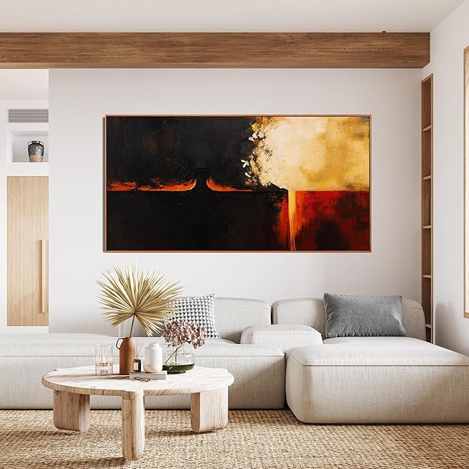 Canvas Wall Art Decor Large Abstract Wall Art Prints Wall Pictures For Living Room Black Red Vintage Wall Art Decorations Abstract Canvas Art Wall Decor Bedroom Office Aesthetics Wall Art Decor 29" x 58"