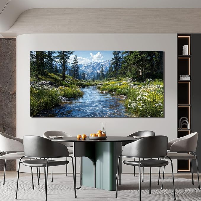 Large Canvas Wall Art Decor Nature Landscape Wall Art Prints Artwork For Walls Green Botanical Wall Art Decorations Wall Art Pictures For Living Room Canvas Art Wall Decor 24"X48" Bedroom Office Decor