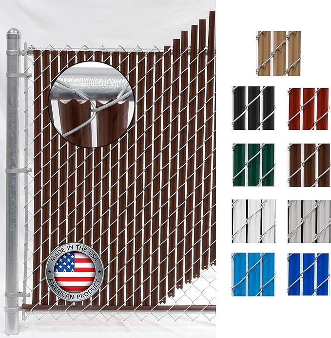 Brown Wave Slat (9 Colors Available) Single Wall Bottom Locking Privacy Slat for a 6 ft high Chain Link Fence (Slat Length 68.5", Brown)