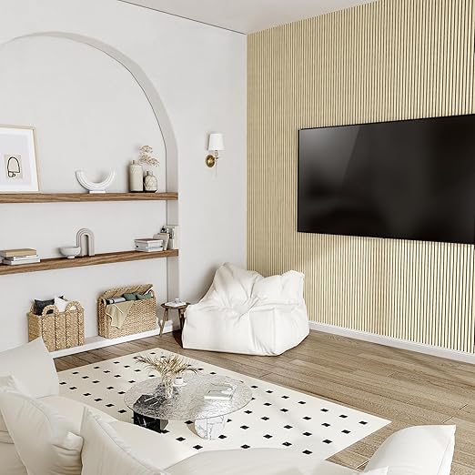 Casaphoria Acoustic Wall Panels, 2 PCS 47.2"x23.6", 3D Soundproof Wall Panels, Wood Slat Wall Panels for Home Office & Accent Walls, Oak