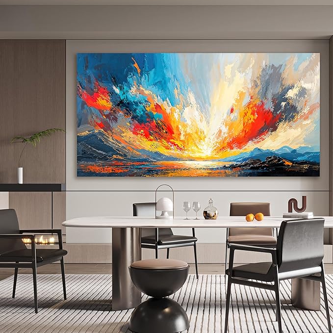 Canvas Wall Art Decor Large Wall Pictures for Living Room Abstract Canvas Art Wall Decor Coastal Landscape Wall Art Large Artwork for Walls Modern Wall Art Prints Bedroom Office Wall Art Decor 29" X 58"