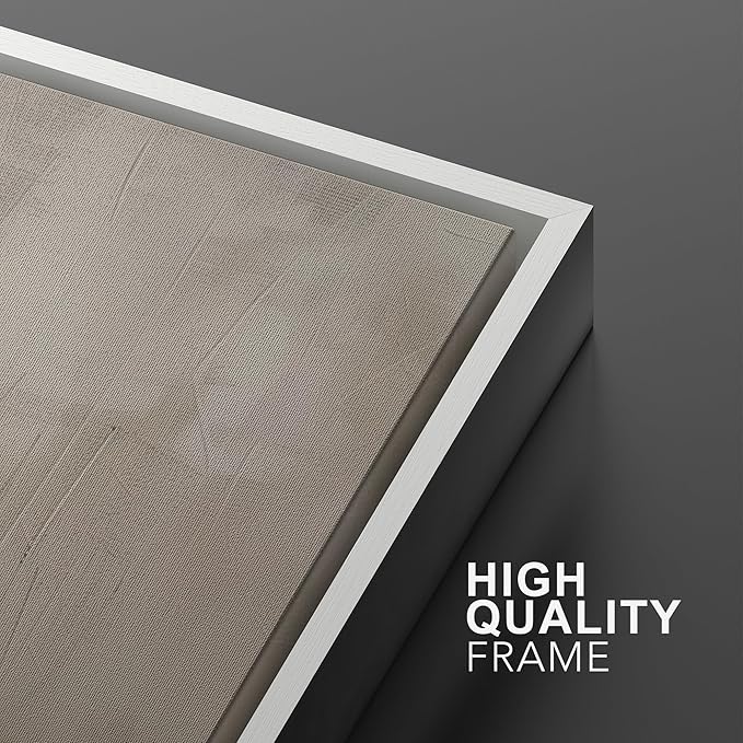 MUDECOR Framed Wall Art Print Set Minimalist Abstract Landscape Misty Horizons Illustrations Modern Art Decorative Chic for Living Room, Bedroom, Office - 24"x36"x3 White