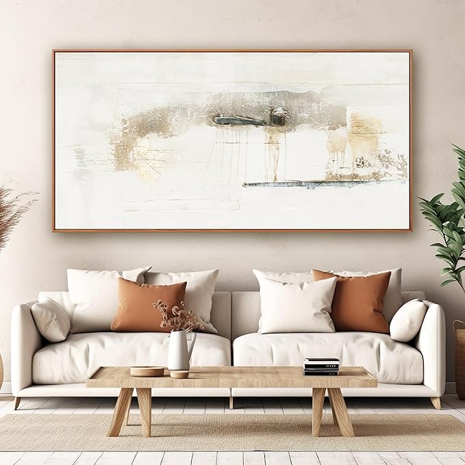 Abstract Wall Art Decor Modern Wall Canvas Decorations Framed Maximalist Home Decor Wall Art Prints Multicolor Minimalist Graffiti Large Artwork for Living Room Wall Bedroom Kitchen Office Decor 29"×58"