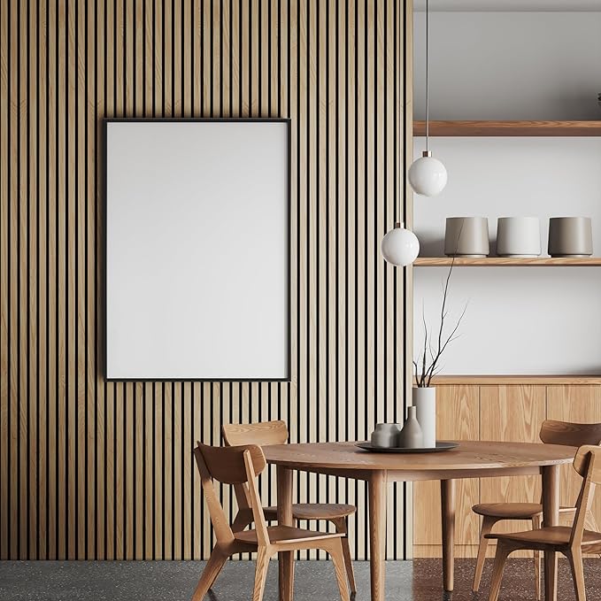 2-Pack Wood Panels for Wall - Acoustic Wood Slat Wall Panels, Soundproof Wooden Paneling for Interior Decor