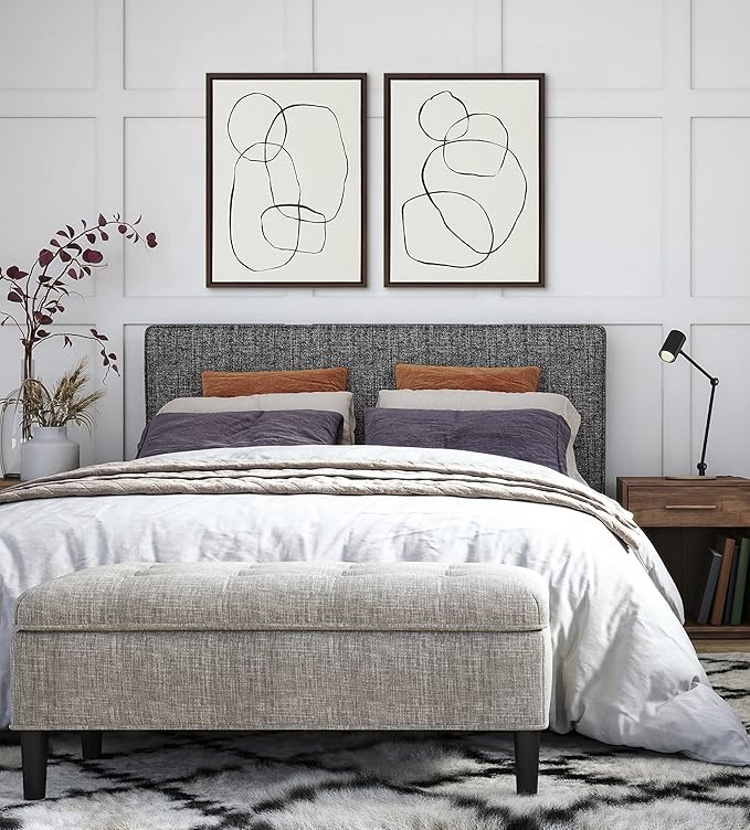 Kate and Laurel Sylvie Modern Circles and Going in Circles Framed Canvas Wall Art Set by Teju Reval of SnazzyHues, 2 Piece Set 18x24 Natural, Beautiful Abstract Minimalist Wall Art