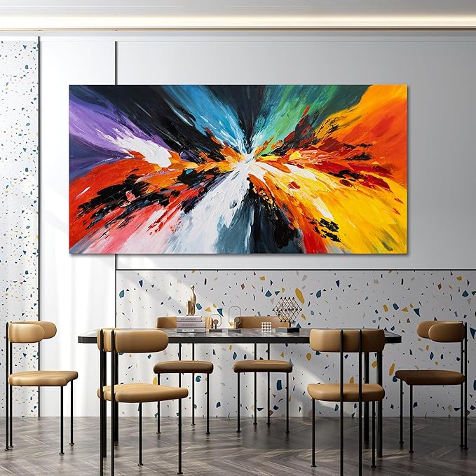 Canvas Wall Art Decor Large Wall Art Pictures For Living Room Black and White Wall Art Decor Canvas Abstract Art Work Colorful Abstract Wall Art Prints For Bedroom Office Kitchen Wall Decor 29" x 58"