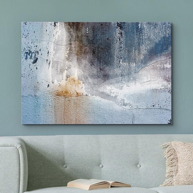 Abstract Canvas Art - Aged Wall - Giclee Print Modern Wall Art | Stretched Gallery Wrap Ready to Hang Home Decoration - 12x18 inches