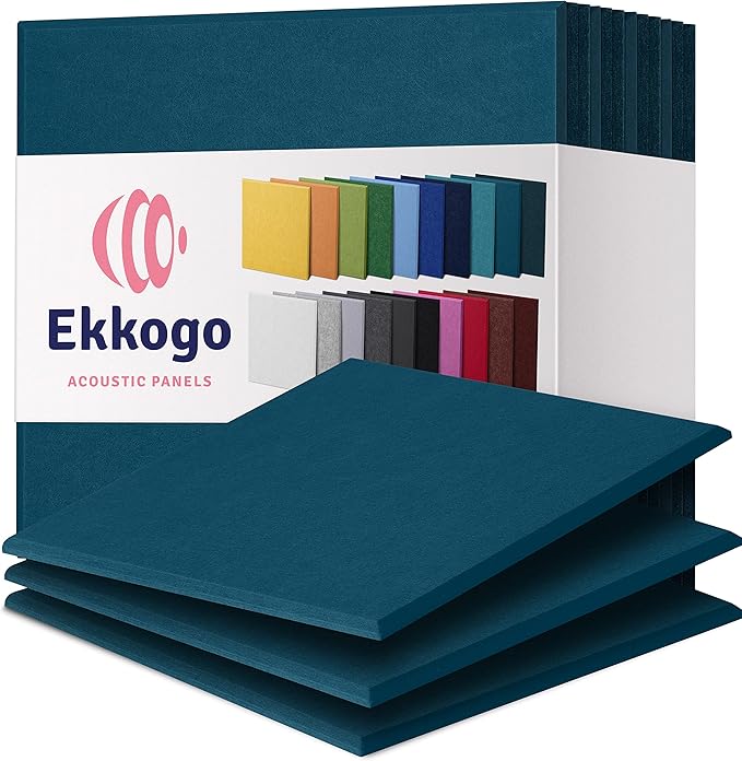 Acoustic Panels 12-Pack Soundproof Wall Panels 12"X12"X0.4" Sound Panels High Density Sound Dampening Panels - [Ocean Turquoise Square]
