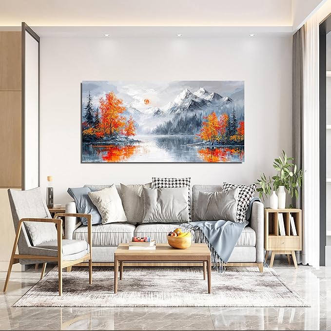 Canvas Wall Art Decor Wall Pictures for Living Room Artwork for Walls Vintage Forest Wall Art Decorations Canvas Art Wall Decor Landscape Mountain Wall Art Bedroom Home Aesthetic Art Decor 20" X 40"